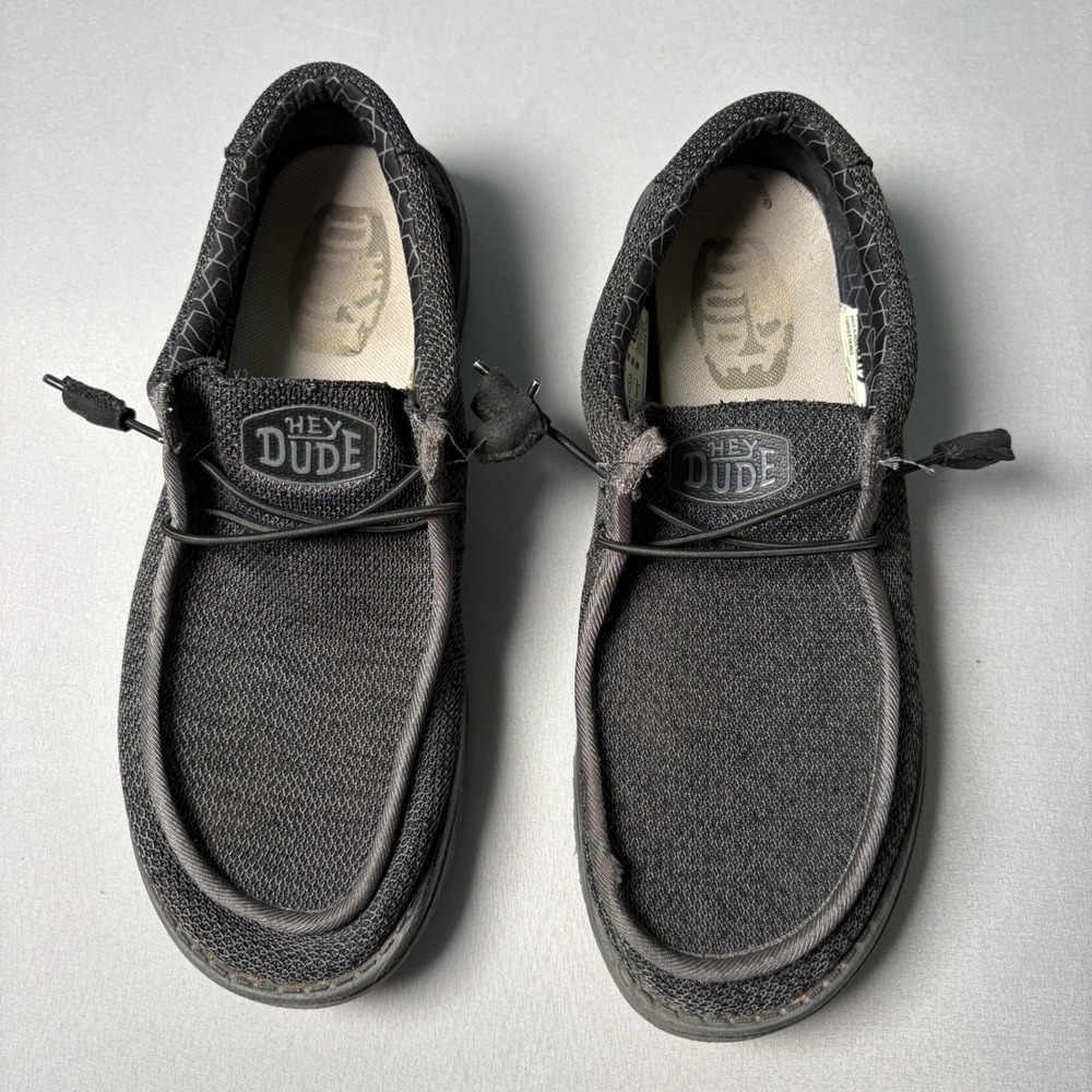 Hey Dude Wally Sox Micro Total Black Mens Shoes Size 11 Slip On Loafers